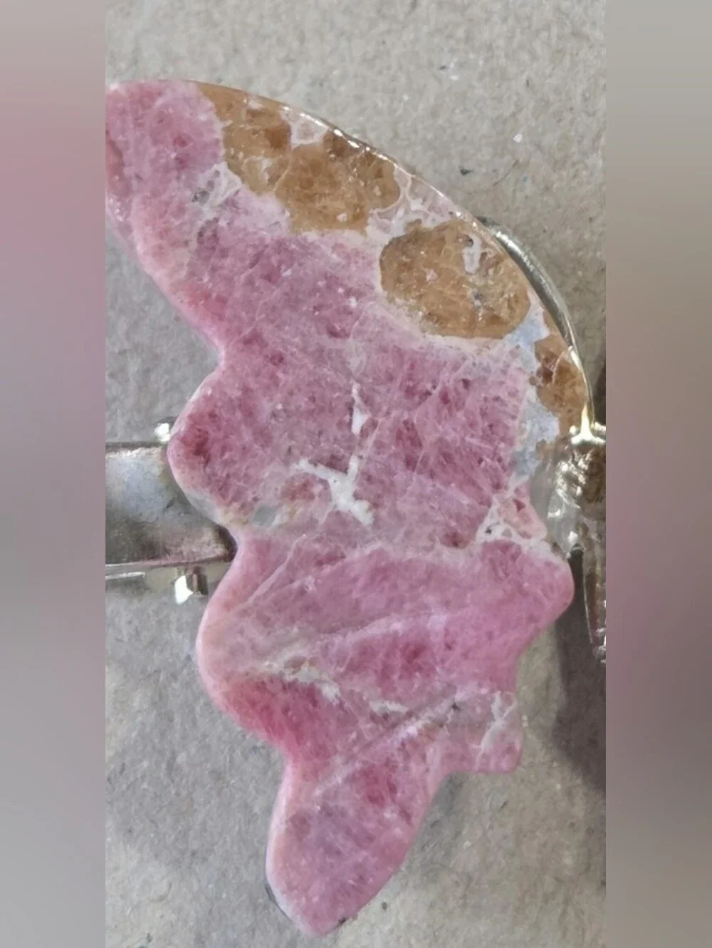 Rhodonite Butterfly Clip-Brooch-Hair Accessory-Decor-Carving